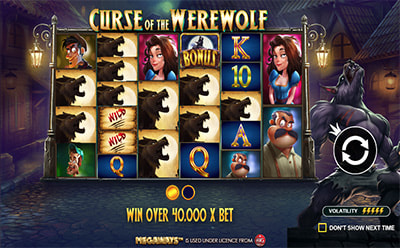 Curse of the Werewolf Megaways tragamonedas símbolo Wild