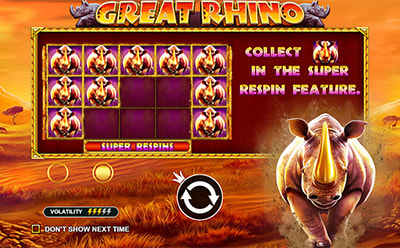 Great Rhino tragamonedas súper respins